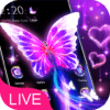 Glow 3D Neon Butterfly Theme icon