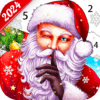 Christmas Santa Family Color icon