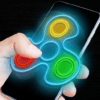 Fidget spinner neon glow icon