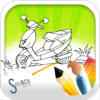 motorcycle coloring icon