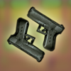 Gun shooting icon