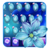 Blue neon flower keyboard icon