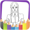 Coloring Book Wednesday Addams icon