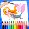 Mermaid Princess Coloring Book With Learn icon