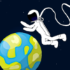 Spaceman survival in space icon