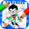 Teen Titans coloring cartoon icon