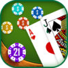 Blackjack 21 card game icon