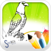 bird coloring book icon