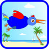 Funny Bird. At the beach icon