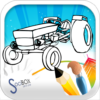 tractor coloring book icon