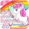 Pink cartoon cute unicorn keyboard icon