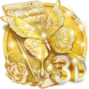 3D Gold Diamond Butterfly Theme icon