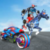 US Police Horse Robot Bike Transform Wild Cop Game icon