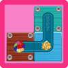 Sliding block puzzle: rose style icon