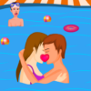 Swimming pool kissing Lovers kissing game icon