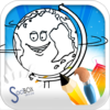 world coloring book icon