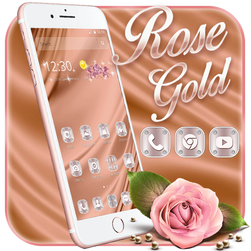 Stylish Rose Gold Silk Theme icon