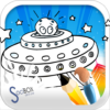 ufo coloring book icon