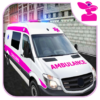 Pink Lady Ambulance Rescue 3D icon