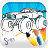 monster car coloring icon