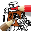 Color five nights by number icon