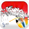 chameleon coloring book icon