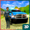 3D cop truck drive simulator icon