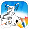 dog coloring book icon