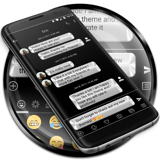 SMS Messages Metallic Silver icon