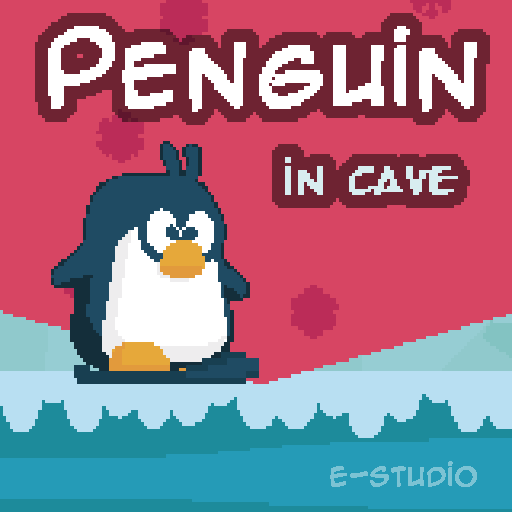 Penguin in cave icon