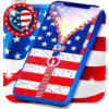 USA flag zipper lock screen icon