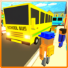 Cube Craft Pixel School Bus 3D icon