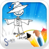 scarecrow coloring book icon