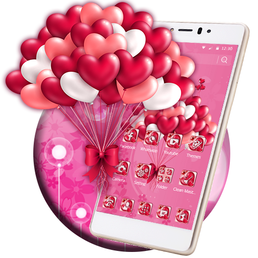 Pink Love Heart Balloons icon