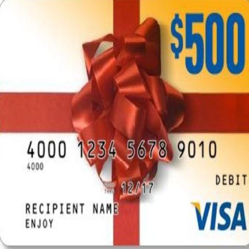 get 10 $100 visa giftcards; play, share, win icon