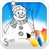 snowman coloring book icon