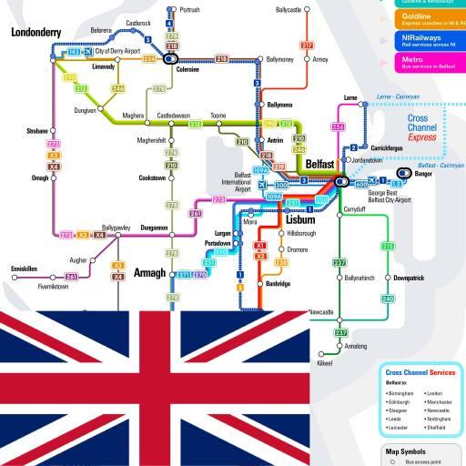 BELFAST METRO RAIL BUS MAP icon