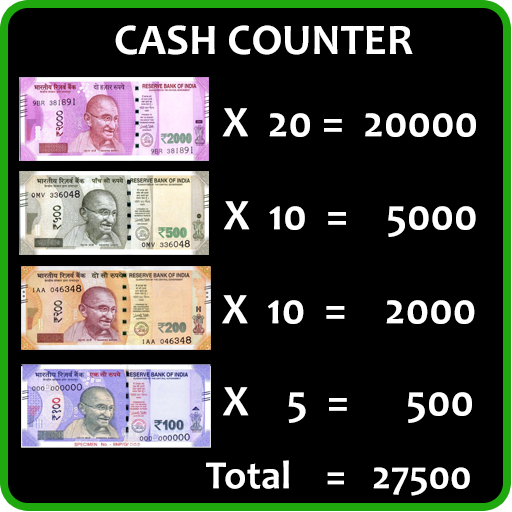 Cash Currency Count with Calculate icon