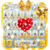 Gold and Silver Glitter Bow Girlish Keyboard icon