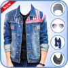 Men Denim Jeans Jackets Scarf & Caps Photo Editor icon