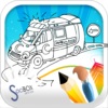 coloring book ambulance icon