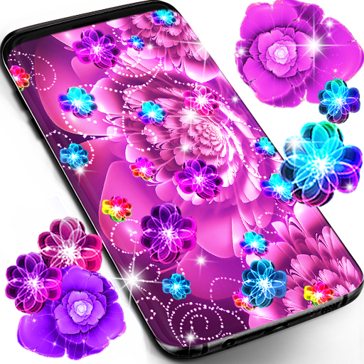 Glowing flowers live wallpaper icon