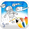 space coloring book icon