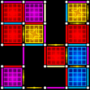 Dots Boxes neon relaxing game icon