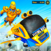 Flying Bus Robot Transform War: Robot Hero Game icon