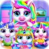 Triplet Newborn Unicorn Baby icon