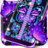 Neon butterflies zip locker icon