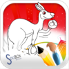 crazy kangaroo coloring icon