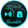 Flat Black and Cyan Icon Pack Free icon