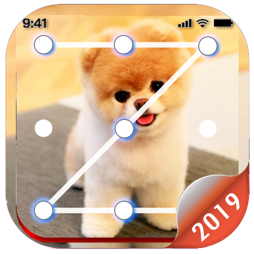 Puppy Dog Pattern Lock Screen Cute Puppy Passcode icon